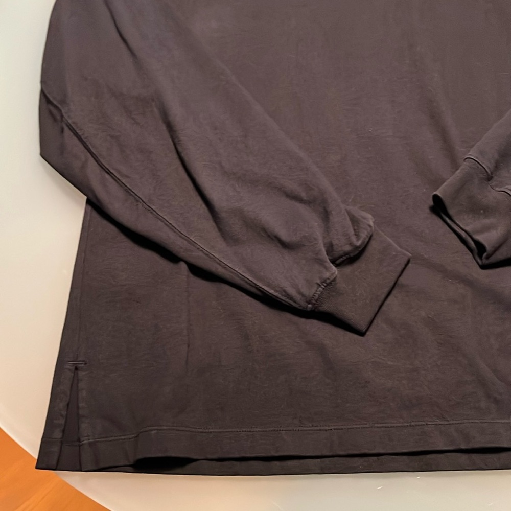 Uniqlo Black Thick Cotton LS T Shirt Small